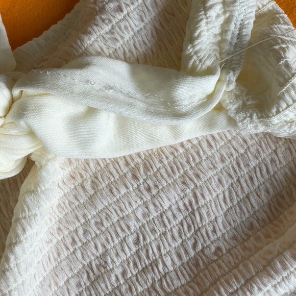 NWOT Free People Cream Beach Low Back Bodysuit with Tie Back Size M - Picture 12 of 16